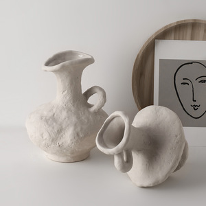 <span class=keywords><strong>Set</strong></span> di Vasi Decorativi in Ceramica Rustica Moderna, Forma Astratta, Piccoli Vasi per Arredamento Casa e Centrotavola, Logo Personalizzabile - Product Image 4