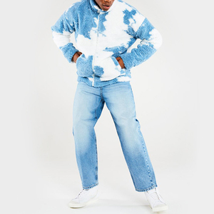 <span class=keywords><strong>Giacca</strong></span> Sherpa Tie-Dye Personalizzata di Tendenza, Giacche in Pile Oversize Casual per <span class=keywords><strong>Uomo</strong></span> - Product Image 2