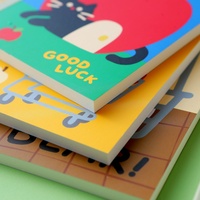 A6 Perfect Bound Notebook Cartoon Shopping Beer Appel Kat 60 Bladzijden 80gsm Gelinieerd Afgeronde Hoeken Zakformaat Notebook School Groothandel