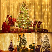 3x3M/2M/1M avec 300/200/100 led, 8 modes de décoration de fenêtre, rideau lumineux suspendu