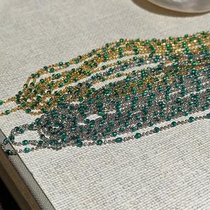 Cadena de Clavícula de Plata Pura S925, Estilo Francés Vintage de Alta Gama para Mujer, Diseño de Nicho con Cinta de Satén y Acabado Cepillado - Product Image 1