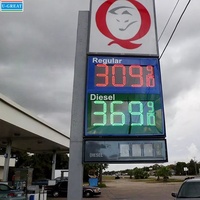 Panneaux d'affichage numérique LED sans fil à distance 16 pouces Form 8.888 8.889/10 pour station service