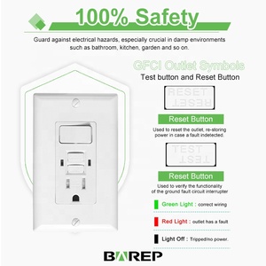 เต้ารับ GFCI แบบทดสอบตัวเอง BAA-001 CETLus 15A 125V สวิตช์แบบขั้วเดียว UL943 UL94 V2 โครงสร้าง PC 12-14AWG สีตามสั่ง OEM - Product Image 5