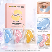 Masque Gel Hydratant et Éclaircissant Anti-âge Vegan au Collagène PDRN 24K pour les Yeux, Élimine les Cernes, Marque Blanche
