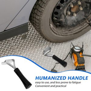 Grattoir de réparation de pneus, lame en métal de 16 cm avec poignée en caoutchouc, outil de nettoyage et de dépoussiérage des pneus de voiture - Product Image 5