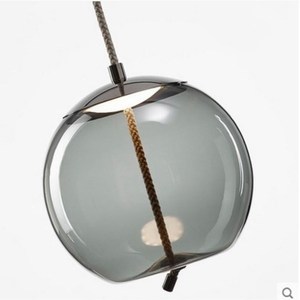 Lampe suspendue moderne en verre et corde de chanvre pour salle à manger, bar, chevet, lampe combinée créative, décoration intérieure, dropshipping Shopify - Product Image 1