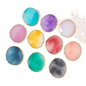 Palette à ongles en résine agate à bord doré, planche de présentation 3D DIY, plaque d'entraînement en plastique pour la décoration des doigts, outil de manucure et de beauté - Product Image 5