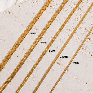 2-5 ثعبان 40*45 + 40 + 5 غير القابل للصدأ سلسلة ثعبان العظام سلسلة مسطحة قلادة سوار خلخال مجوهرات ديي بالجملة - Product Image 6