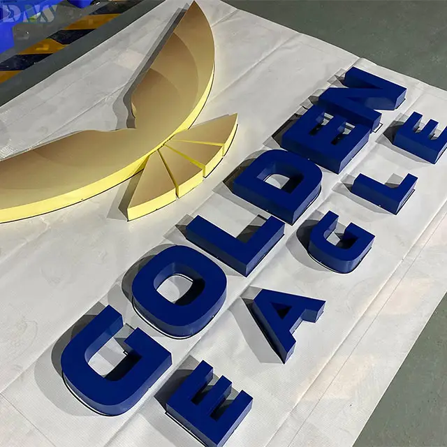 stain steel 3d letter car paint sign metal style letters