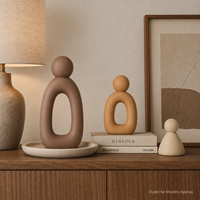 Sculpture d'art moderne d'une famille de trois personnes, décoration de salon, accessoires de décoration de bureau, statues abstraites de personnages