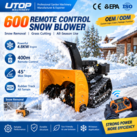 Souffleuse à neige sans fil à essence 4 temps, télécommandée, autopropulsée pour ferme, allée, jardin, chemin, conforme aux normes EPA et CE