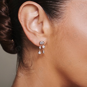 Gemnel African Style 925 <strong>Silver</strong> with 18K Gold Accents Stylish Jewelry <strong>Dangling</strong> Stud <strong>Earrings</strong> - Product Image 5