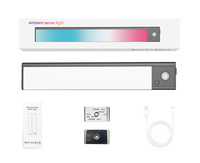 Armoire à vin Armoire RGB Multicolore Ambiant Sous L'armoire Capteur De Mouvement Lumière LED Bar Rechargeable Magnétique Installer