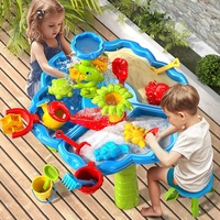 Table de jeu d'été à sable et à eau jouets jardin extérieur 3 en 1 table d'activités sable et eau plage bac à sable table de jeu pour les tout-petits