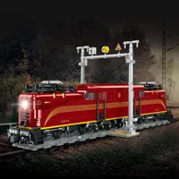 Jie Star JJ9250 Nuevo Tren Clásico Rojo Retro, Locomotora Eléctrica, Bloques de Construcción, Juguetes para Adultos, Regalos, Sets de Bloques de Construcción
