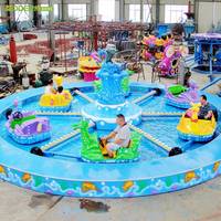 Manège aquatique interactif en fibre de verre pour enfants, thème bateau à la dérive, pour intérieur/extérieur, attractions de fête foraine, centre commercial
