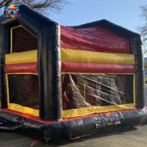Inflatables Black Red Football Commercial Bouncy <b>Castle</b> with Slide Jumper Kids Playhouse for Fun - Product Image 5