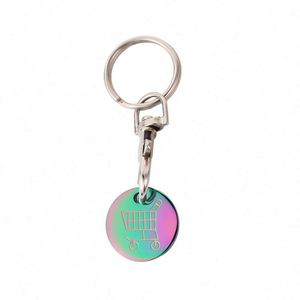 Monedero de acero inoxidable para carrito de supermercado con logotipo personalizado, llavero en blanco para regalo, monedero para carrito de compras con logotipo personalizado por láser para supermercado - Product Image 3
