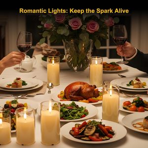 Acrylic Flickering Led <b>Pillar</b> <b>Candles</b> Battery Operated <b>Candles</b> Flameless <b>Candles</b> for Romantic Ambiance Home Decoration - Product Image 5