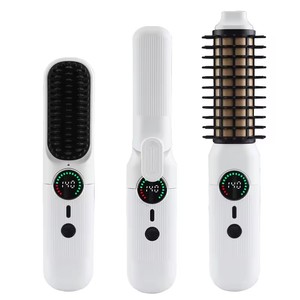 Lisseur de cheveux <span class=keywords><strong>sans</strong></span> <span class=keywords><strong>fil</strong></span> 3 en 1 avec chauffage MCH, batterie 5000 mAh, fer à lisser <span class=keywords><strong>plat</strong></span> rechargeable pour voyage, fer à boucler <span class=keywords><strong>sans</strong></span> <span class=keywords><strong>fil</strong></span>, brosse lissante - Product Image 1