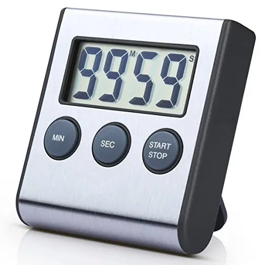 WMT58 minuterie métallique magnétique de cuisine Portable, support classique, compte à rebours numérique, horloge de cuisine multifonction