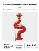 Canon à eau fixe réglable manuellement avec base à bride et manomètre pour la lutte contre les incendies