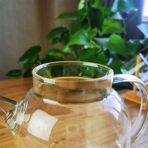 Thủy tinh thủ công Bình nước thủy tinh borosilicate nước Jug với nắp tre - Product Image 5