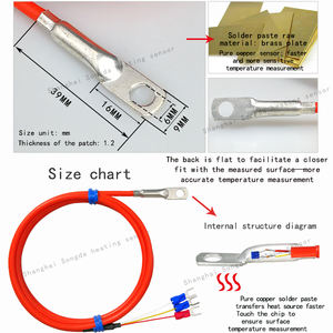 เซ็นเซอร์อุณหภูมิพื้นผิวแบบ Pt100เทอร์โมคัปเปิลต้านทานแพลตตินัมปะเก็นพื้นผิวกันน้ำซิลิโคนชนิดความดันจมูก - Product Image 2