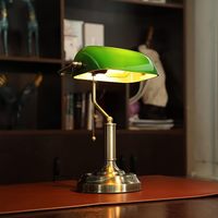Lampe de banquier classique vert antique, élégante et nostalgique, pour table, chevet et bureau, vente en gros