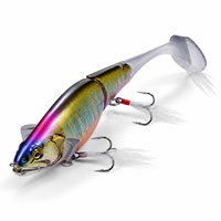 Leurre crankbait YIBO imprimé en ABS à coulée lente 160mm 35g avec queue souple pour brochet, black-bass et brochet d'eau douce