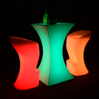 Comptoir de bar carré lumineux LED moderne, étanche IP65, rechargeable, RGB, lumineux, pour bar à domicile, club, discothèque, café, événements, mobilier