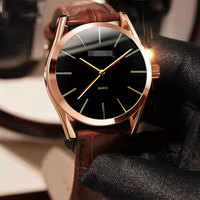 Nouvelle Montre Business Tendance pour Homme, Bracelet en Cuir PU, Cadran à Échelles, Mouvement Quartz