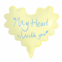 Ballons en aluminium en forme de cœur ondulé de 20 pouces, écologiques, rose et jaune frais, pour décoration de fête d'anniversaire et de Saint-Valentin