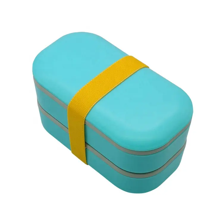 On-the-Go Plastic Customized Portable Food Grade BPA Free for Adult Kids Insulated Bento Lunch Box 3 Compartment Double Layer
