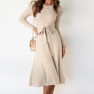 Vestido de Punto Personalizado OEM ODM, Nuevo Modelo de Invierno para Mujer, Manga Larga, Estilo Casual, Vestido Suéter Línea A - Product Image 3