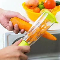 Éplucheur de cuisine manuel multifonctionnel en acier inoxydable 1 pièce avec récipient pour fruits et légumes