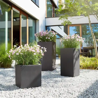 Kustom paduan Aluminium pot taman pot bunga lembar galvanis untuk dekorasi luar ruangan tanaman berkebun baja tahan karat