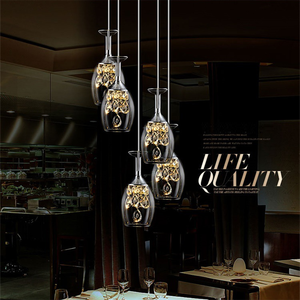 Led thủy tinh pha lê rượu thủy tinh hình dạng ánh sáng đèn chùm 85-265V rõ ràng Đèn mặt dây chuyền 40W 9 bóng đèn 50W 12 bóng đèn trong Nhà Trần L - Product Image 2