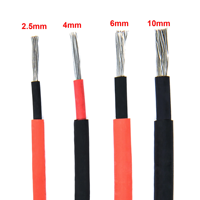 Rot Schwarz H1z2z2-k 2-adriges Stromkabel Solar draht 4 mm2 6 mm2 10 mm2 25 mm2 Twin Core Solar Pv-Kabel