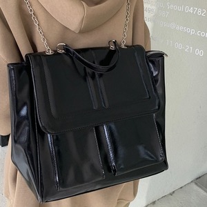 Bolso cruzado negro para mujer, bolso de mano con hebilla magnética de color sólido para uso diario - Product Image 1