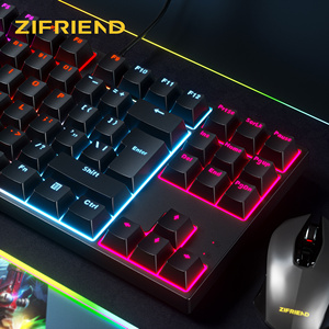 OEM Wired Plug Play Metal RGB Backlit 87 Keys Gaming Mechanical Double Skin Milk Pudding Sublimation Laptop Desktop Color Puddin - Product Image 2