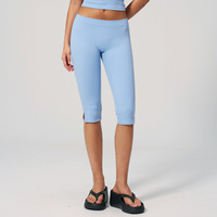 Legging Yoga Best Seller Bahan Brushed, Celana Olahraga Low Rise Split Hem untuk Lari, Gym Sehari-hari & Kebugaran Musim Panas