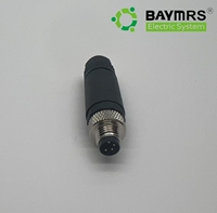 Connecteur circulaire M8 à 4 broches de type A, mâle, à bornes à vis droites, expédié d'usine, pour applications industrielles