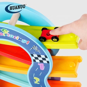 Giocattolo in Legno, Trenino a Sei Piani con Carrucola Tipo O, Gioco Educativo per Bambini, Pista da Corsa in Legno - Product Image 3