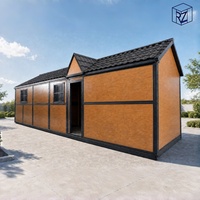 Casa Contenedor Plegable de Acero de 40 pies con 2 Dormitorios para Casa de Huéspedes en el Patio Trasero, Casa Prefabricada de Paquete Plano EPS Ray-Zen