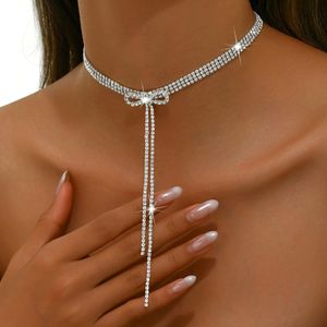 Collier de mode avec nœud, diamant et pompon, chaîne de clavicule - Product Image 5
