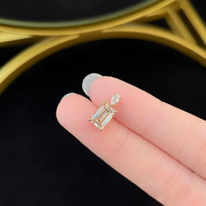 Collier Pendentif Fantaisie Élégant de Luxe en Or 18 carats avec Diamant <span class=keywords><strong>Rose</strong></span> de Laboratoire Double Brillant et Chaînes de Diamants pour Femme - Product Image 4