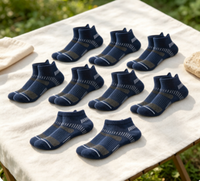 Chaussettes de sport durables à compression avec soutien de la voûte plantaire, design personnalisé, tricotées, rembourrées, pour la course, basses, unisexes