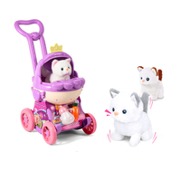 QS Wholesale Jouets éducatifs pour enfants, bricolage, peluche douce, jeux de simulation de soins aux animaux, 3 styles, ensemble de jouets en peluche de dessin animé avec chariot