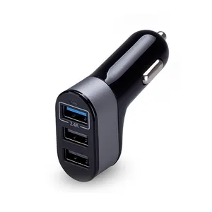 带发光二极管指示灯的OEM通用汽车充电便携式三端口USB汽车充电器